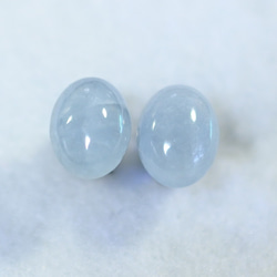 （1 件）海藍寶石耳釘（9 x 7 毫米，鈦柱） 第1張的照片