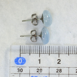 （1 件）海藍寶石耳釘（9 x 7 毫米，鈦柱） 第5張的照片