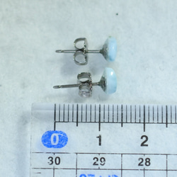 (1 件) Larimar 耳釘（6 x 4 毫米，鈦柱） 第5張的照片