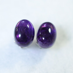 (1 件) 紫水晶耳釘 8 x 6 毫米（鈦柱） 第1張的照片