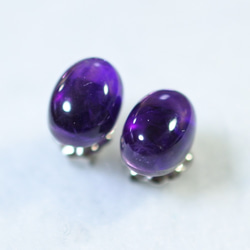 (1 件) 紫水晶耳釘 8 x 6 毫米（鈦柱） 第2張的照片
