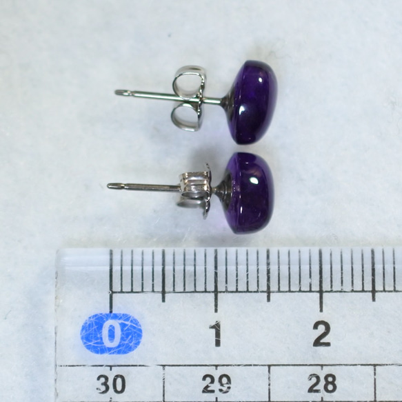 (1 件) 紫水晶耳釘 8 x 6 毫米（鈦柱） 第5張的照片