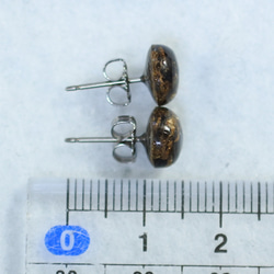 （1 件）銅黑曜石耳釘（8 毫米，鈦柱） 第5張的照片