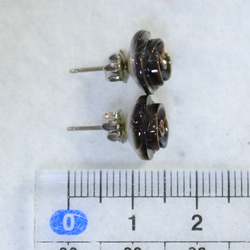 (1 件) 黑殼玫瑰耳釘 (10 毫米，鈦柱) 第5張的照片