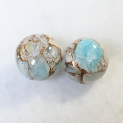 (1 件) Copper Amazonite 耳釘（10 毫米，鈦柱） 第1張的照片