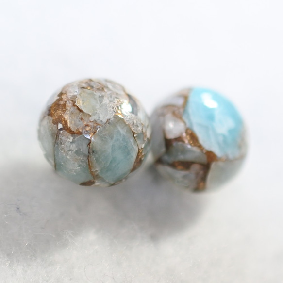 (1 件) Copper Amazonite 耳釘（10 毫米，鈦柱） 第3張的照片