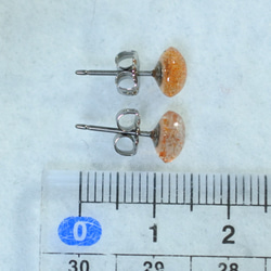 (1 件) Sunstone 耳釘，7 x 5 毫米（鈦金屬柱） 第5張的照片