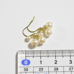 金鈦耳環，小珍珠花束 第5張的照片