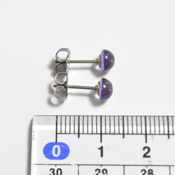 紫水晶耳釘（5 毫米，鈦柱） 第5張的照片