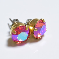 施華洛世奇罕見的彩色茶噸耳環（padparadsha微光） 第4張的照片