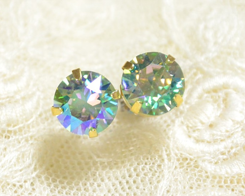 スワロフスキー・クリスタル®︎    ライトアゾレシマー　ピアス　3mm 0_2bff03b5bc0f59153aa9fb7c0faa