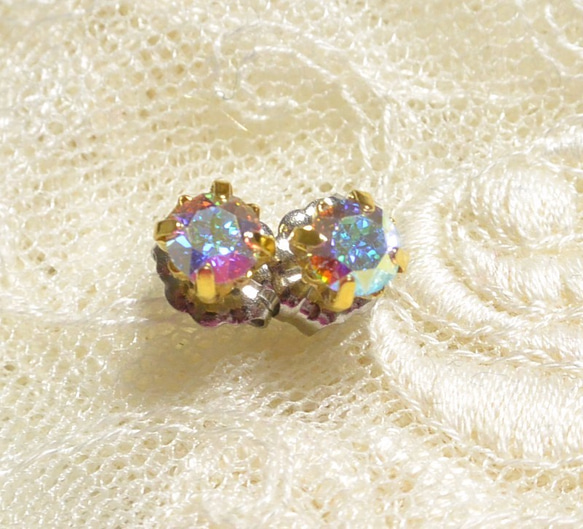 小施華洛世奇耳環（4毫米·水晶極光） 第2張的照片