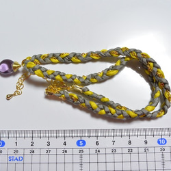 哈博泰國絲綢代碼與流動發光項鍊黃色 第5張的照片