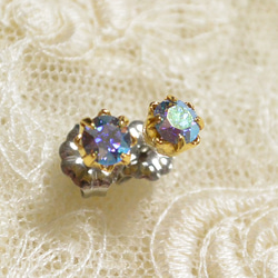 小施華洛世奇耳環（罕見的彩色光藍寶石極光） 第3張的照片