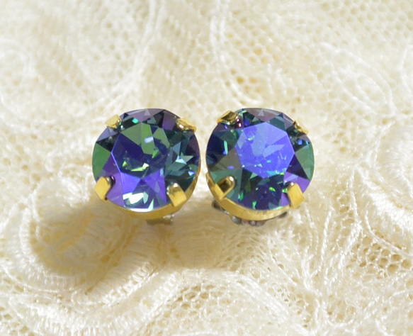 施華洛世奇罕見的彩色茶噸耳環（市藍） 第2張的照片