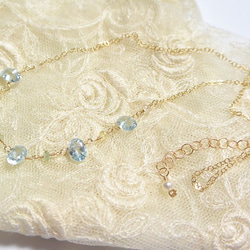 （１点もの）宝石の花冠ネックレス（14kgf・トパーズ＆ベリル） 3枚目の画像