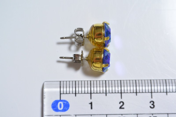 施華洛世奇罕見的彩色茶噸耳環（藍寶石微光） 第5張的照片