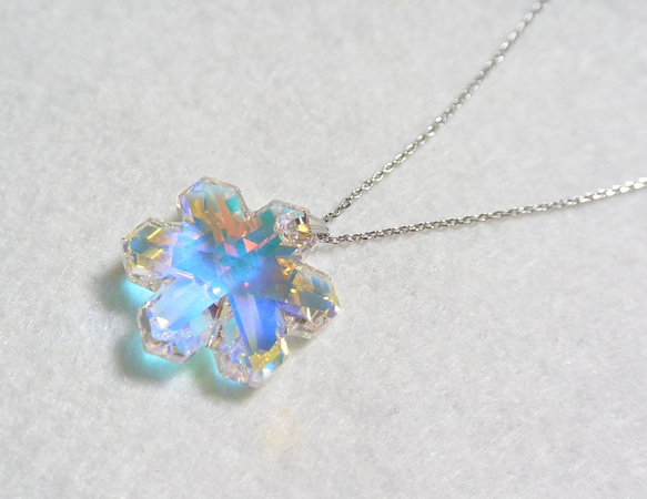SWAROVSKI》スノーフレークネックレス パールビーズsnowflake 