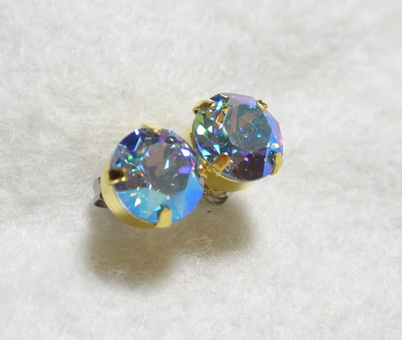施華洛世奇罕見的彩色茶噸耳環（光藍寶石微光） 第3張的照片