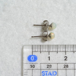 （1點）珍貴蛋白石耳釘（4毫米·鈦後） 第5張的照片