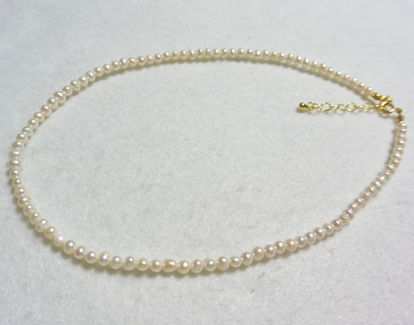 簡單的小淡水珍珠項鍊 第3張的照片