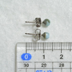（1分）小紋理Larimar耳釘（4毫米·鈦柱） 第5張的照片