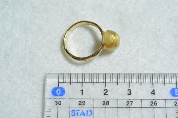 （1分）金色金紅石石英戒指（免費尺寸） 第5張的照片