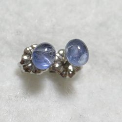 （1分）來自斯里蘭卡的藍色藍寶石耳釘（5×4毫米·鈦柱） 第1張的照片