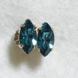 施華洛世奇侯爵切工珠寶耳環（靛藍鈦金屬貼） 第3張的照片