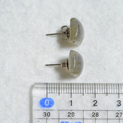 （1分）方形拉長石耳釘（10毫米·鈦柱） 第5張的照片
