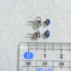 （1分）斯里蘭卡藍色藍寶石耳釘（5×4 mm·鈦柱） 第5張的照片