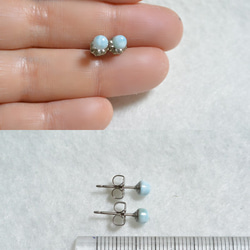 （1分）小顆粒Larimar耳釘（4毫米·鈦柱） 第5張的照片
