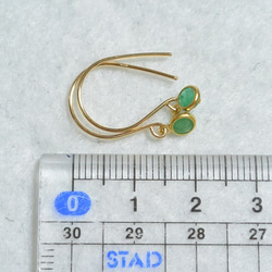（1分）祖母綠·圓面14公斤鉤形耳環（4毫米） 第5張的照片