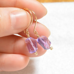 （1分）紫水晶·翻滾14kgf耳環 第4張的照片