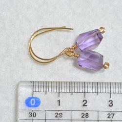 （1分）紫水晶·翻滾14kgf耳環 第5張的照片