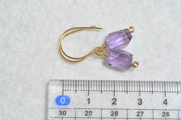 （1分）紫水晶·翻滾14kgf耳環 第5張的照片