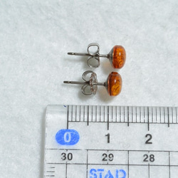 （1分）波羅的海琥珀耳釘·6毫米淺干邑（鈦柱） 第5張的照片