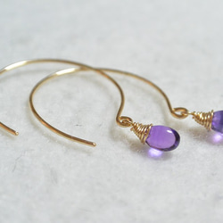 紫水晶14kgf時尚圈式耳環 第2張的照片