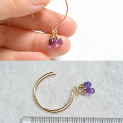 紫水晶14kgf時尚圈式耳環 第5張的照片