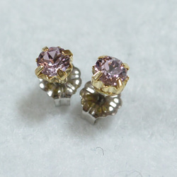 小施華洛世奇耳環（4毫米·淺紫水晶） 第3張的照片