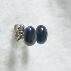 （1分）非洲藍色藍寶石耳釘（7×5毫米·鈦柱） 第3張的照片