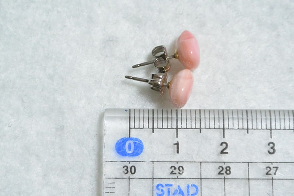 （1分）Queen Conch貝殼·心形耳釘（8×10毫米·鈦柱） 第5張的照片