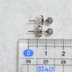 （1分）小粒拉長石（4毫米·鈦柱）的無釘耳環 第5張的照片