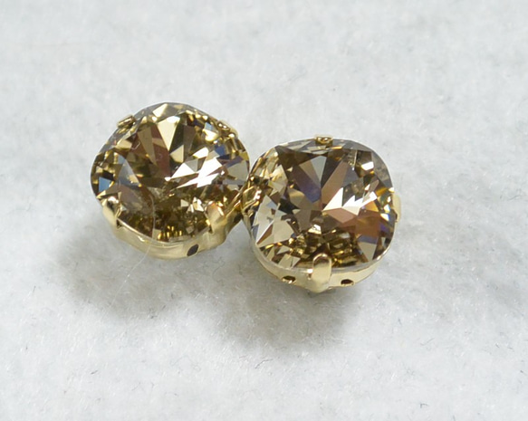 施華洛世奇大顆粒bijoux耳環（10毫米墊形切割gurege鈦柱） 第3張的照片