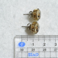 施華洛世奇大顆粒bijoux耳環（10毫米墊形切割gurege鈦柱） 第5張的照片