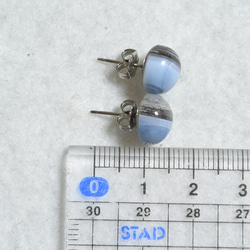 （一分）條紋藍色蛋白石耳釘·10毫米（鈦柱） 第5張的照片