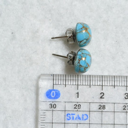 （一分）藍銅綠松石耳釘（10mm·鈦柱） 第5張的照片