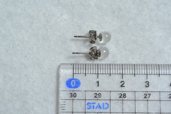 （一分）皇家藍月光石耳釘（5毫米·鈦柱） 第5張的照片