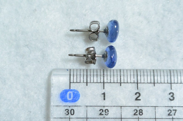 （一分）高品質Kayanite耳釘（7 x 5 mm·鈦柱） 第5張的照片