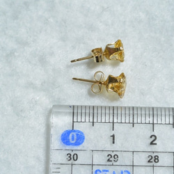 [新規格] 14 kgf耳環（5毫米）的黃水晶方形刻面 第5張的照片